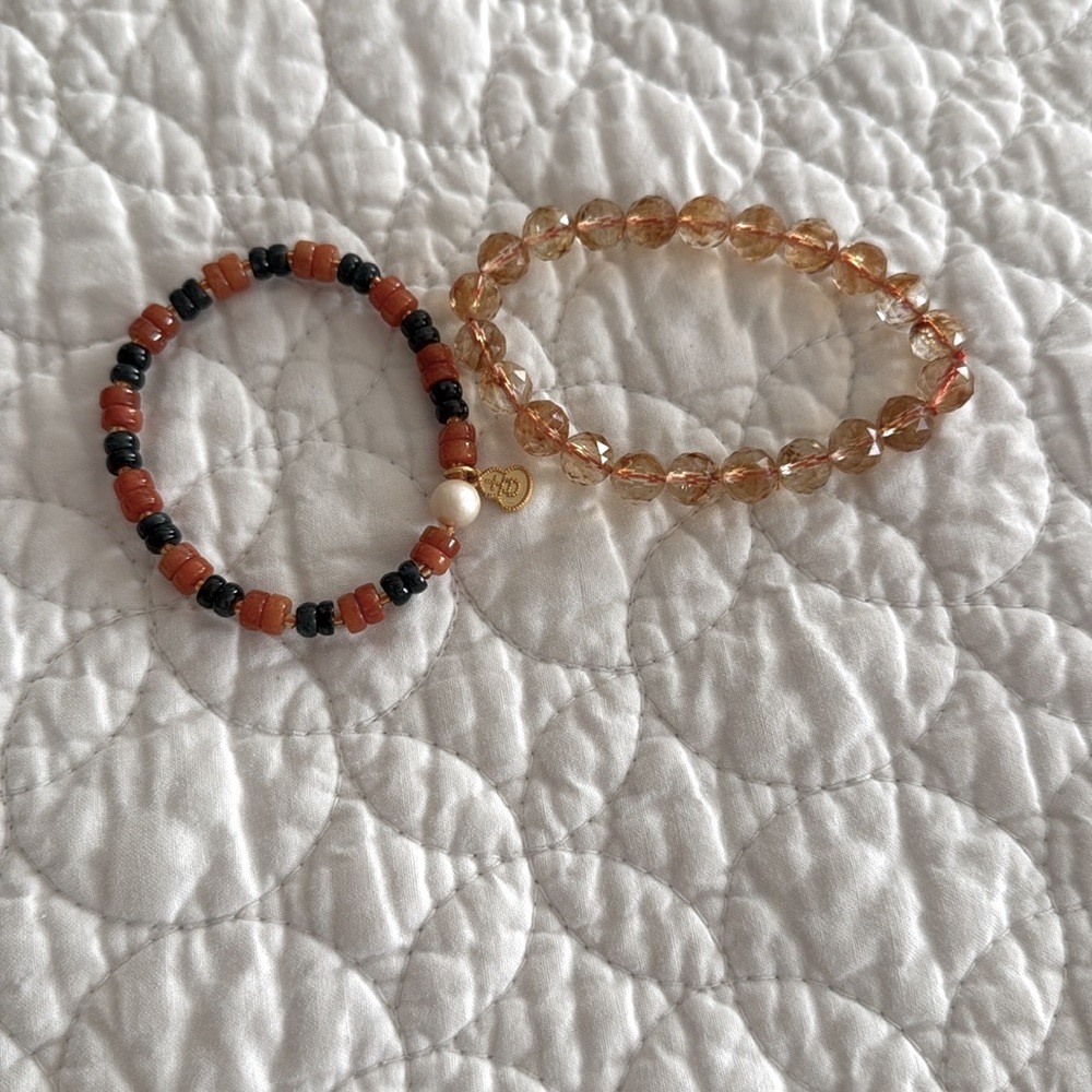 BUNDLE: Agate/Jade plus Citrine bracelets (two total)